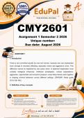 CMY2601 Assignment 1 &lpar;COMPLETE ANSWERS&rpar; Semester 2 2026 - DUE August 2026