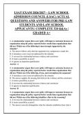 LSAT EXAM 2026&sol;2027 &ndash; LAW SCHOOL &NewLine;ADMISSION COUNCIL &lpar;LSAC&rpar; ACTUAL &NewLine;QUESTIONS AND ANSWERS FOR PRE-LAW &NewLine;STUDENTS AND LAW SCHOOL &NewLine;APPLICANTS &vert; COMPLETE 320 Q&As &vert; &NewLine;GRADED A&plus;