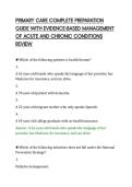 PRIMARY CARE COMPLETE PREPARATION&NewLine;GUIDE WITH EVIDENCE-BASED MANAGEMENT&NewLine;OF ACUTE AND CHRONIC CONDITIONS&NewLine;REVIEW