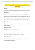 AWMA Exam Review Questions with Correct&NewLine;Answers