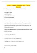 AWMA Practice Questions with Correct&NewLine;Answers