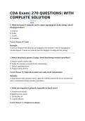 CDA Exam&vert; 270 QUESTIONS&vert; WITH COMPLETE SOLUTION