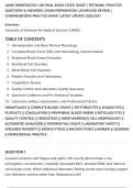 UAMS HEMATOLOGY LAB FINAL EXAM STUDY GUIDE &vert; TESTBANK &vert; PRACTICE&NewLine;QUESTIONS & ANSWERS &vert; EXAM PREPARATION &vert; ADVANCED REVIEW &vert;&NewLine;COMPREHENSIVE PRACTICE EXAM &vert; LATEST UPDATE 2026&sol;2027