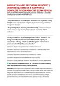 BARKLEY PMHNP TEST BANK 2026&sol;2027 &vert; VERIFIED QUESTIONS & ANSWERS &vert; COMPLETE PSYCHIATRIC NP EXAM REVIEW