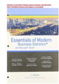 Solutions for Essentials of Modern Business Statistics with Microsoft&reg;&NewLine;Excel&reg;&comma; 8th Edition Anderson &lpar;All Chapters 1-15 included&rpar;