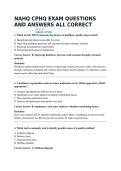 NAHQ CPHQ EXAM QUESTIONS AND ANSWERS ALL CORRECT