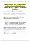 Certified Registered Nurse Anesthetist &lpar;CRNA&rpar; &NewLine;Certification Exam 2026&sol;2027 Official Nurse &NewLine;Anesthesia &vert; Expert-Verified Q&A &vert; Certification&NewLine;Ready Format 