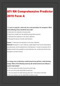 ATI RN Comprehensive Predictor &NewLine;2019 Form A