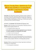 Missouri Nursing Home Administrator Exam &NewLine;Official State Healthcare Licensing Board &ndash; &NewLine;2026&sol;2027 Comprehensive Practice &NewLine;Examination 