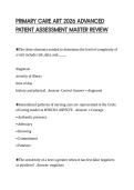 PRIMARY CARE ART 2026 ADVANCED&NewLine;PATIENT ASSESSMENT MASTER REVIEW