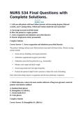 NURS 534 Final Questions with Complete Solutions&period;