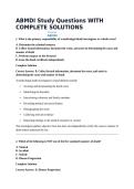 ABMDI Study Questions WITH COMPLETE SOLUTIONS