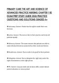 PRIMARY CARE THE ART AND SCIENCE OF&NewLine;ADVANCED PRACTICE NURSING CHAPTER 1 82&NewLine;EXAM PREP STUDY GUIDE 2026 PRACTICE&NewLine;QUESTIONS AND SOLUTIONS GRADED A&plus;&NewLine;