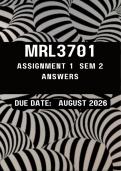 MRL3702 Assignment 1 Semester  2 &lbrace;Complete Answers&rcub; &lpar;Due Date August 2026&rpar;