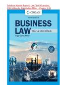 Solution Manual For Business Law&colon; Text & Exercises&comma; 10th Edition by Roger LeRoy Miller&comma; William E&period; Hollowell&comma;&vert;ISBN-13 978-0357717417 &vert; Verified Chapters 1 - 43&comma; Complete Newest Version