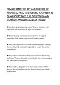 PRIMARY CARE THE ART AND SCIENCE OF&NewLine;ADVANCED PRACTICE NURSING CHAPTER 1 82&NewLine;EXAM SCRIPT 2026 FULL SOLUTIONS AND&NewLine;CORRECT ANSWERS ALREADY PASSED