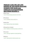 PRIMARY CARE THE ART AND&NewLine;SCIENCE OF ADVANCED PRACTICE&NewLine;NURSING TEST BANK 2026&NewLine;COMPLETE EXAM QUESTIONS&NewLine;SOLUTIONS GRADED A&plus;&NewLine;