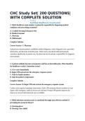 CHC Study Set&vert; 200 QUESTIONS&vert; WITH COMPLETE SOLUTION