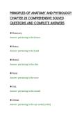 PRINCIPLES OF ANATOMY AND PHYSIOLOGY&NewLine;CHAPTER 28 COMPREHENSIVE SOLVED&NewLine;QUESTIONS AND COMPLETE ANSWERS&NewLine;