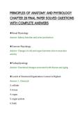 PRINCIPLES OF ANATOMY AND PHYSIOLOGY&NewLine;CHAPTER 28 FINAL PAPER SOLVED QUESTIONS&NewLine;WITH COMPLETE ANSWERS