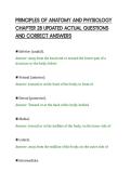 PRINCIPLES OF ANATOMY AND PHYSIOLOGY&NewLine;CHAPTER 28 UPDATED ACTUAL QUESTIONS&NewLine;AND CORRECT ANSWERS