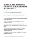 PRINCIPLES OF ANIMAL PHYSIOLOGY 16TH&NewLine;EDITION ACTUAL TEST PAPER QUESTIONS AND&NewLine;SOLUTIONS GRADED A&plus;