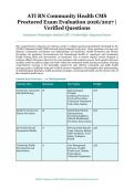 ATI RN Community Health CMS Proctored Exam Evaluation &ndash; Assessment Technologies Institute &lpar;ATI&rpar; &ndash; 2026&sol;2027 Academic Year &ndash; Verified Questions and Answers for Registered Nurses
