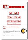 &lpar;Exams 1&ndash;3 & Final&rpar; &ndash; NU 518 Study Guide&rpar; &ndash; Package Bundle