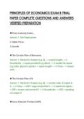 PRINCIPLES OF ECONOMICS EXAM B FINAL&NewLine;PAPER COMPLETE QUESTIONS AND ANSWERS&NewLine;VERIFIED PREPARATION&NewLine;