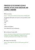 PRINCIPLES OF ECONOMICS EXAM B&NewLine;UPDATED ACTUAL EXAM QUESTIONS AND&NewLine;CORRECT ANSWERS
