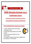 GAA Agent Certification Exam &ndash; Georgia Access &ndash; Actual Questions & Answers &lpar;GA&rpar; &lpar;Updated PDF&rpar;