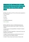 PRINCIPLES OF INFORMATION SYSTEMS&NewLine;CERTIFICATION EVALUATION COMPLETE&NewLine;QUESTIONS AND SOLUTIONS GRADED&NewLine;APLUS