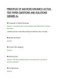 PRINCIPLES OF MACROECONOMICS ACTUAL&NewLine;TEST PAPER QUESTIONS AND SOLUTIONS&NewLine;GRADED A&plus;