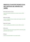 PRINCIPLES OF MACROECONOMICS EXAM&NewLine;PREP QUESTIONS AND ANSWERS FULLY&NewLine;VERIFIED