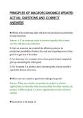 PRINCIPLES OF MACROECONOMICS UPDATED&NewLine;ACTUAL QUESTIONS AND CORRECT&NewLine;ANSWERS