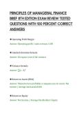 PRINCIPLES OF MANAGERIAL FINANCE&NewLine;BRIEF 8TH EDITION EXAM REVIEW TESTED&NewLine;QUESTIONS WITH 100 PERCENT CORRECT&NewLine;ANSWERS&NewLine;