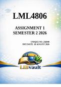 LML4806 Assignment 1 Semester 2 2026 &lpar;256940&rpar;