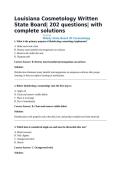 Louisiana Cosmetology Written State Board&vert; 202 questions&vert; with complete solutions