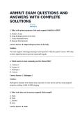 ARMRIT EXAM QUESTIONS AND ANSWERS WITH COMPLETE SOLUTIONS