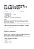 NHA EKG &lpar;CET&rpar; study guide &lpar;2026&rpar;&vert; 146 QUESTIONS&vert; WITH COMPLETE SOLUTION
