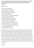 LA 4-50 SOLAR ENERGY EQUIPMENT INSTALLER PRACTICE EXAM STUDY GUIDE&NewLine;TESTBANK LATEST UPDATE 2026&sol;2027 QUESTIONS AND 100&percnt; CORRECT&NewLine;ANSWERS