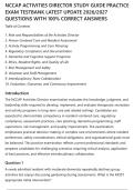 NCCAP ACTIVITIES DIRECTOR STUDY GUIDE PRACTICE&NewLine;EXAM TESTBANK LATEST UPDATE 2026&sol;2027&NewLine;QUESTIONS WITH 100&percnt; CORRECT ANSWERS
