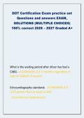 DOT Medical Examiner Certification Practice Test 2026&ndash;2027 &vert; 100&percnt; Correct MCQ Bank & Solutions Graded A&plus;
