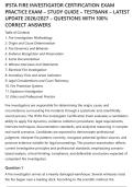 IFSTA FIRE INVESTIGATOR CERTIFICATION EXAM&NewLine;PRACTICE EXAM &ndash; STUDY GUIDE &ndash; TESTBANK &ndash; LATEST&NewLine;UPDATE 2026&sol;2027 &ndash; QUESTIONS WITH 100&percnt;&NewLine;CORRECT ANSWERS