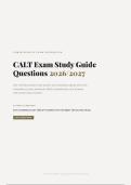 CALT EXAM STUDY GUIDE 2026&sol;2027 &vert; 200 Expert-Verified Q&A &vert; ALTA Standards & MSLE Competencies &vert; Pass Guaranteed - A&plus; Graded&NewLine;&NewLine;
