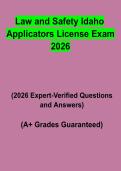 Law & Safety Idaho Applicators License Exam 2026 Study Guide PDF &vert; Practice Questions&comma; Test Bank & Certification Prep