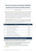FLORIDA JURISPRUDENCE EXAM ACTUAL 2026&sol;2027 &vert; Verified Questions & Answers &vert; Law & Ethics Review &vert; Pass Guaranteed - A&plus; Graded&NewLine;&NewLine;