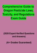Comprehensive Guide to Oregon Pesticide Laws&comma; Toxicity & Regulations Exam Guide PDF &vert; Practice Questions&comma; Test Bank & Certification Prep