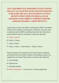 WGU C810 OBJECTIVE ASSESSMENT FINAL NEWEST &NewLine;2026 ACTUAL EXAM TEST BANK&vert; C810 FOUNDATIONS &NewLine;IN HEALTHCARE DATA MANAGEMENT OA FINAL &NewLine;REVIEW WITH COMPLETE 300 REAL EXAM &NewLine;QUESTIONS AND CORRECT VERIFIED ANSWERS&sol; &NewLine;ALREADY GRADED A&plus; &lpar;MOST RECENT&excl;&excl;&rpar; 