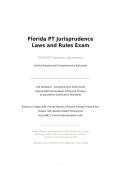 FLORIDA PT JURISPRUDENCE LAWS AND RULES EXAM 2026&sol;2027 &vert; Verified Questions & Answers &vert; Physical Therapy Legal Review &vert; Pass Guaranteed - A&plus; Graded&NewLine;&NewLine;